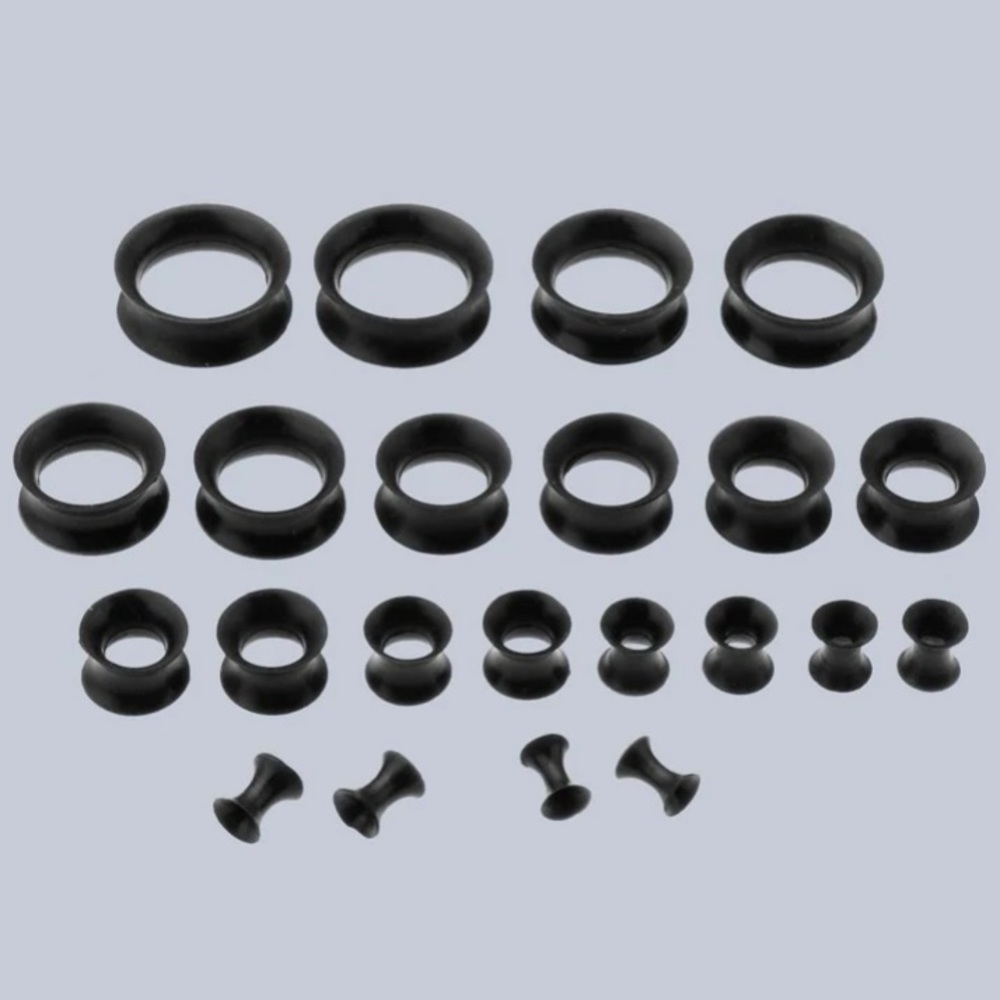 22pcs 3mm-20mm Silicone Tunnel Gauges
